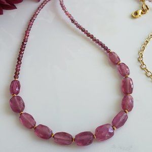 Handmade 🌿 Genuine Natural Pink Sapphire Necklace.
